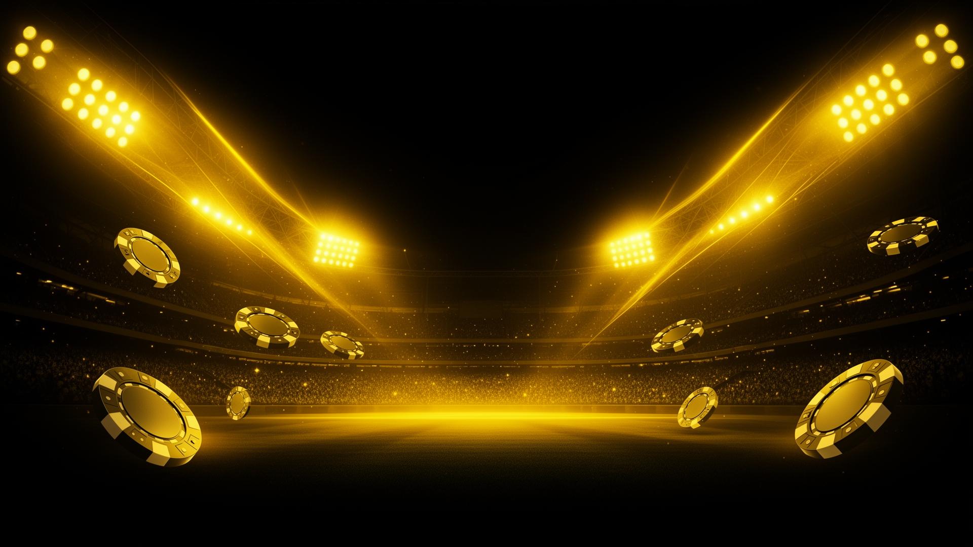 Lotus365 India online gaming platform hero — cricket stadium with golden lighting
